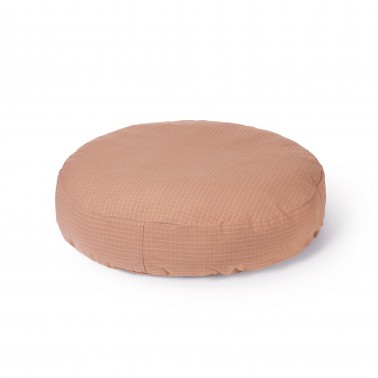 coussin chien rond design rose