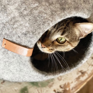 grotte chat feutre laine