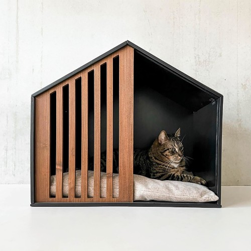 meuble chat design en bois